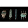 Image 1 : Four Navajo Silver and Turquoise Bracelets…