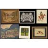 Image 1 : Framed Painting of the Ute Mountains 18"x 14", Beau Dick Silkscreen 99/118 "Mo-Itl" 16"x 13", Two…