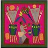 Image 1 : Huichol Yarn Painting Mystical Scene 23 1/2"x 24" Fair Condition…