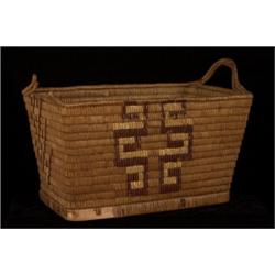 Salish Rectangle Basket 16"x 10" 9" As Is Handle Damaged…