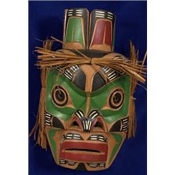 Kwakiutl Carved Chief Mask by Jimmy Joseph 18" H. 10 1/4" W. Fair Condition Minor Repair…