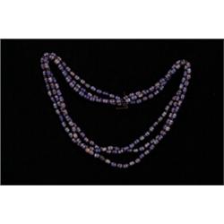 Three Strands of Matched Six Layer Chevron Red, White and Blue Trade Beads…