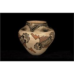 Old Acoma Pueblo Pottery Olla Classic Design 9" D. 7 3/4" H. Fair Condition…