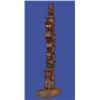 Image 1 : Carved Cedar Totem with Raven, Killer Whale and Bear Holding Copper 33" H. Fine Condition…