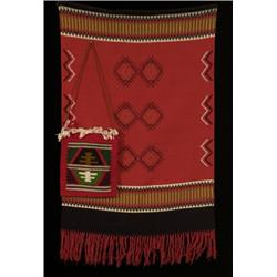 Red Wool Wall Hanging and a Woven Bag…