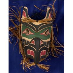 Carved and Painted Kwaguhl Thunderbird Mask by Tim LaFontaine 14" H. Fine Condition…