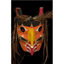 Carved and Painted Wren Mask by Manny Georgeson 11 1/4" H. Good Condition…