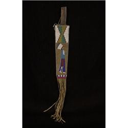 Beaded Knife Sheath with Chief Design 27" L. Good Condition…