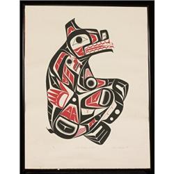 Man, Bear Transformation Silkscreen by Robert Sebastion 1979 78/100 26"x 20" Framed Fair Condi…