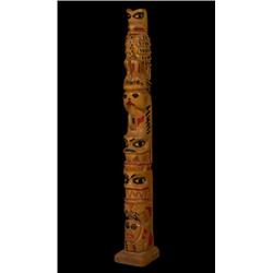 Northwest Coast Carved and Painted Five Figure Totem Aug. 20, 1967 13 1/4" H. Good Condition…