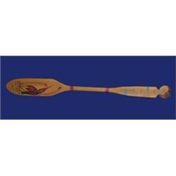 Carved and Painted Northwest Coast Cedar Paddle Hummingbird Design 49 1/2" L. Fine Condition…