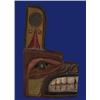 Image 1 : Carved and Painted Northwest Coast Plaque with Abalone Inlay 12" H. 7 1/4" W. Good Condition…