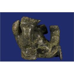 Unusual Inuit Soapstone Carving of Seal Tra…