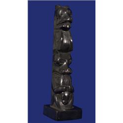 19TH C. Carved Argillite Totem Unsigned 6 1…