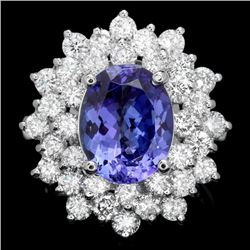 14k Gold 4.00ct Tanzanite 2.50ct Diamond Ring