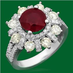 14k Gold 3.02ct Ruby 1.85ct Diamond Ring