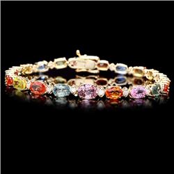 14k Gold 14ct Sapphire 0.50ct Diamond Bracelet