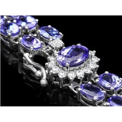 14k 22.35ct Tanzanite 0.45ct Diamond Bracelet