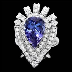 14k Gold 4.50ct Tanzanite 2.30ct Diamond Ring