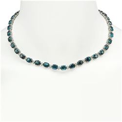 14K Gold 56.38ct Topaz 2.73ct Diamond Necklace