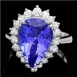 18k Gold 6.00ct Tanzanite 0.80ct Diamond Ring