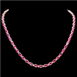 14k Gold 23ct Tourmaline 1.40ct Diamond Necklace