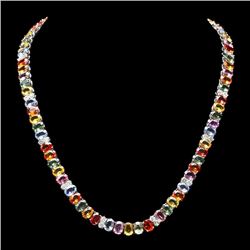 14k Gold 67.00ct Sapphire 4.00ct Diamond Necklace