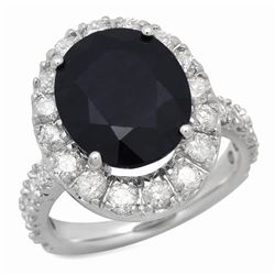 14K Gold 7.81ct Sapphire 2.01ct Diamond Ring