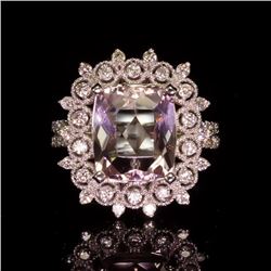 14K Gold 3.79ct Morganite 0.92ct Diamond Ring