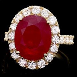 14k Yellow Gold 10.00ct Ruby 1.85ct Diamond Ring