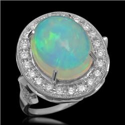 14K Gold 5.67ct Opal 0.88ct Diamond Ring