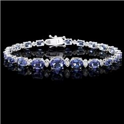 14k 12.50ct Tanzanite 0.80ct Diamond Bracelet