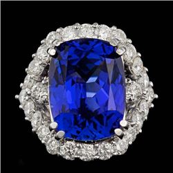 18k Gold 16.00ct Tanzanite 2.60ct Diamond Ring