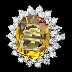 14k Gold 6.50ct Sapphire 2.00ct Diamond Ring