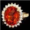 Image 1 : 14k Gold 8.00ct Citrine 1.20ct Diamond Ring