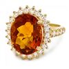 Image 2 : 14k Gold 8.00ct Citrine 1.20ct Diamond Ring