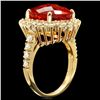 Image 3 : 14k Gold 8.00ct Citrine 1.20ct Diamond Ring