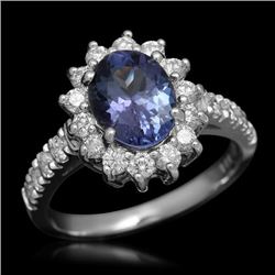 14K Gold 1.80ct Tanzanite 0.79ct Diamond Ring