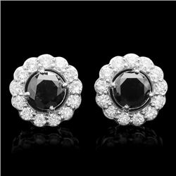 14k White Gold 3.9ct Diamond Earrings