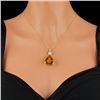 Image 4 : 14k Gold 30.50ct Citrine 0.60ct Diamond Pendant