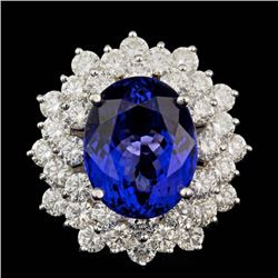 18k Gold 10.00ct Tanzanite 3.60ct Diamond Ring