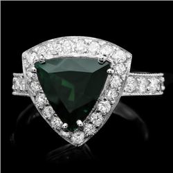 14k Gold 3.00ct Tourmaline 1.20ct Diamond Ring