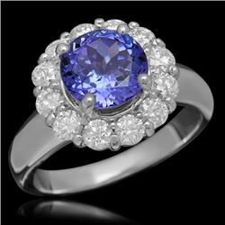 14K Gold 2.32ct Tanzanite 1.10ct Diamond Ring