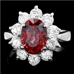 14k White Gold 5.50ct Zircon 1.80ct Diamond Ring