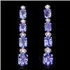Image 1 : 14k Gold 5ct Tanzanite 0.35ct Diamond Earrings