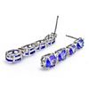 Image 2 : 14k Gold 5ct Tanzanite 0.35ct Diamond Earrings