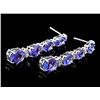 Image 3 : 14k Gold 5ct Tanzanite 0.35ct Diamond Earrings