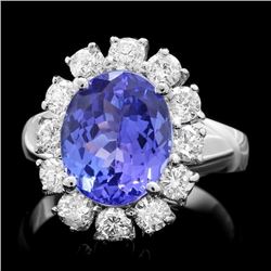 14k Gold 3.50ct Tanzanite 1.20ct Diamond Ring