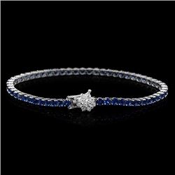 14K Gold 7.11ct Sapphire 0.57ct Diamond Bracelet