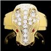 Image 1 : 18k Gold 1.00ct Diamond 0.05ct Ruby Mens Ring